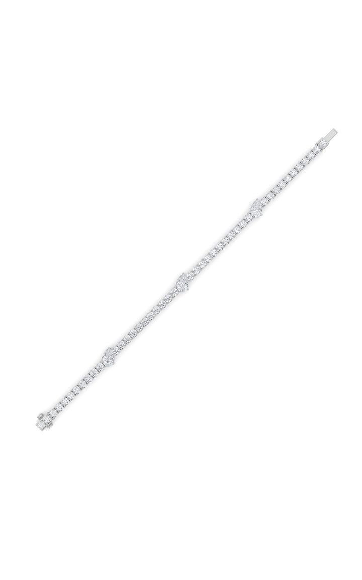 10Cttw Pear Shaped Lab Grown Diamond (F/VS) East West Station Bracelet in 14K Gold