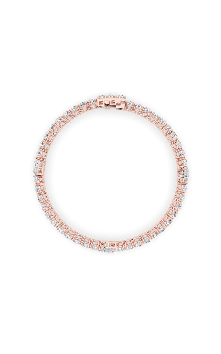 10Cttw Pear Shaped Lab Grown Diamond (F/VS) East West Station Bracelet in 14K Gold