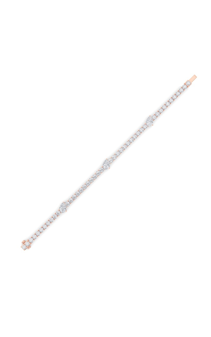 10Cttw Pear Shaped Lab Grown Diamond (F/VS) East West Station Bracelet in 14K Gold