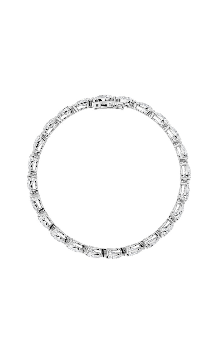 12Cttw Pear Shaped Lab Grown Diamond (F/VS) Fancy Line Bracelet in 14K Gold