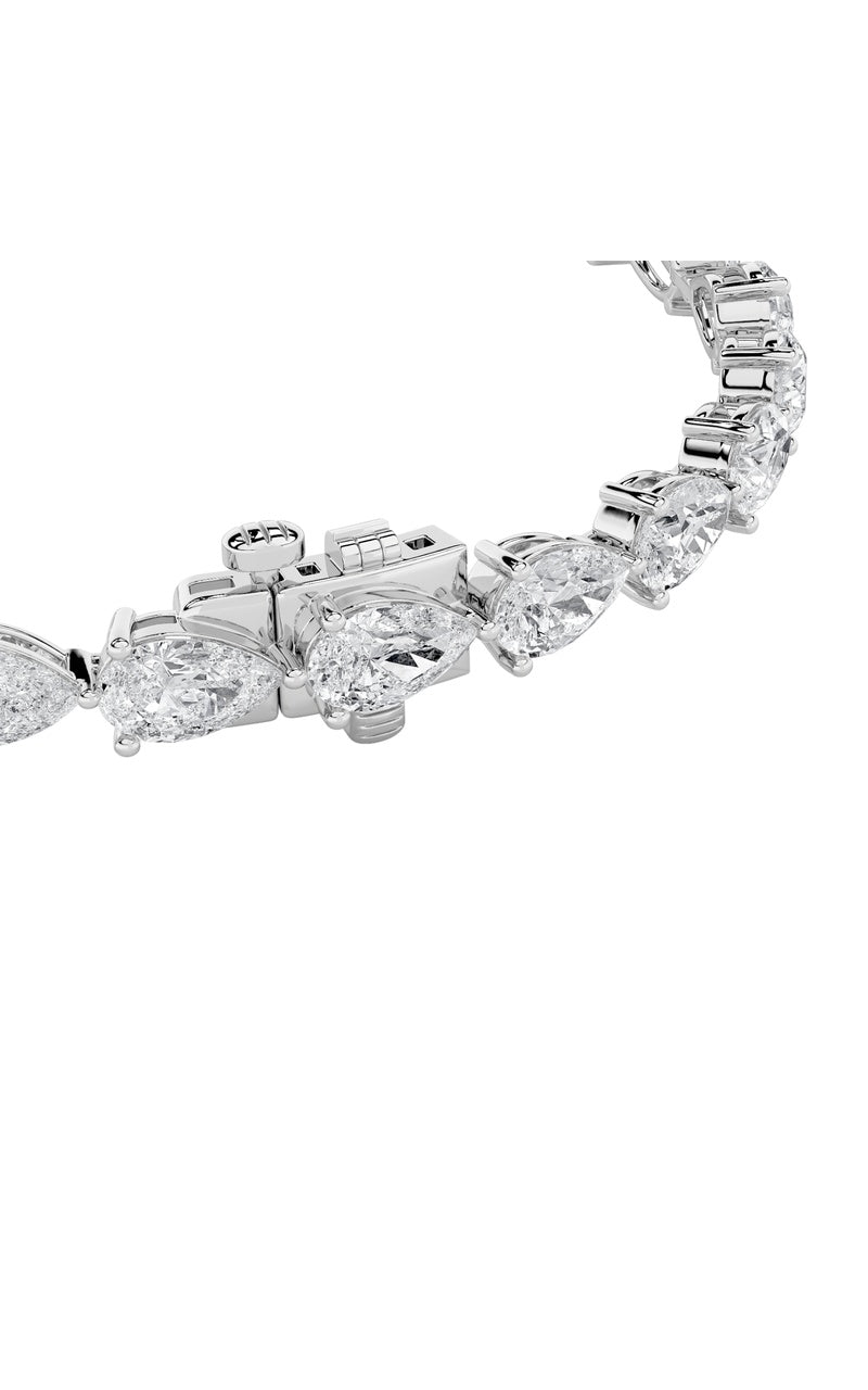 12Cttw Pear Shaped Lab Grown Diamond (F/VS) Fancy Line Bracelet in 14K Gold