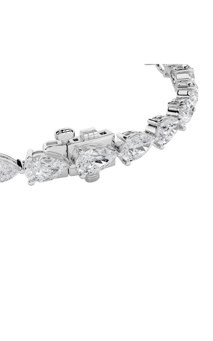 12Cttw Pear Shaped Lab Grown Diamond (F/VS) Fancy Line Bracelet in 14K Gold