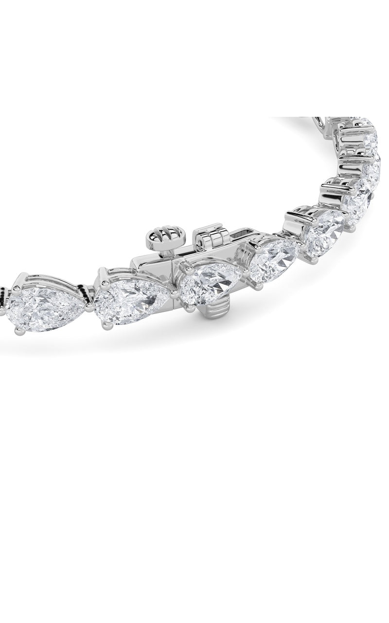 6Cttw Pear Shaped Lab Grown Diamond (F/VS) Fancy Line Bracelet in 14K Gold