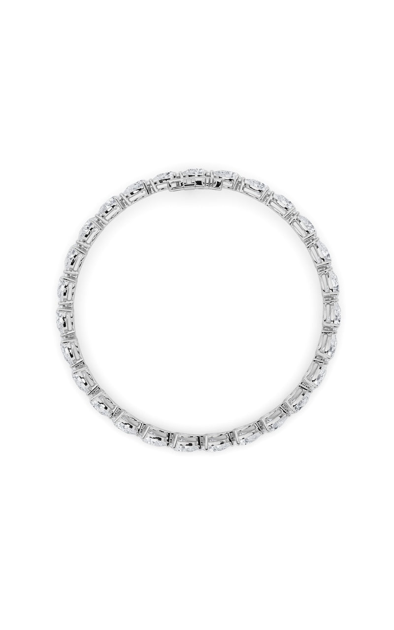 6Cttw Pear Shaped Lab Grown Diamond (F/VS) Fancy Line Bracelet in 14K Gold