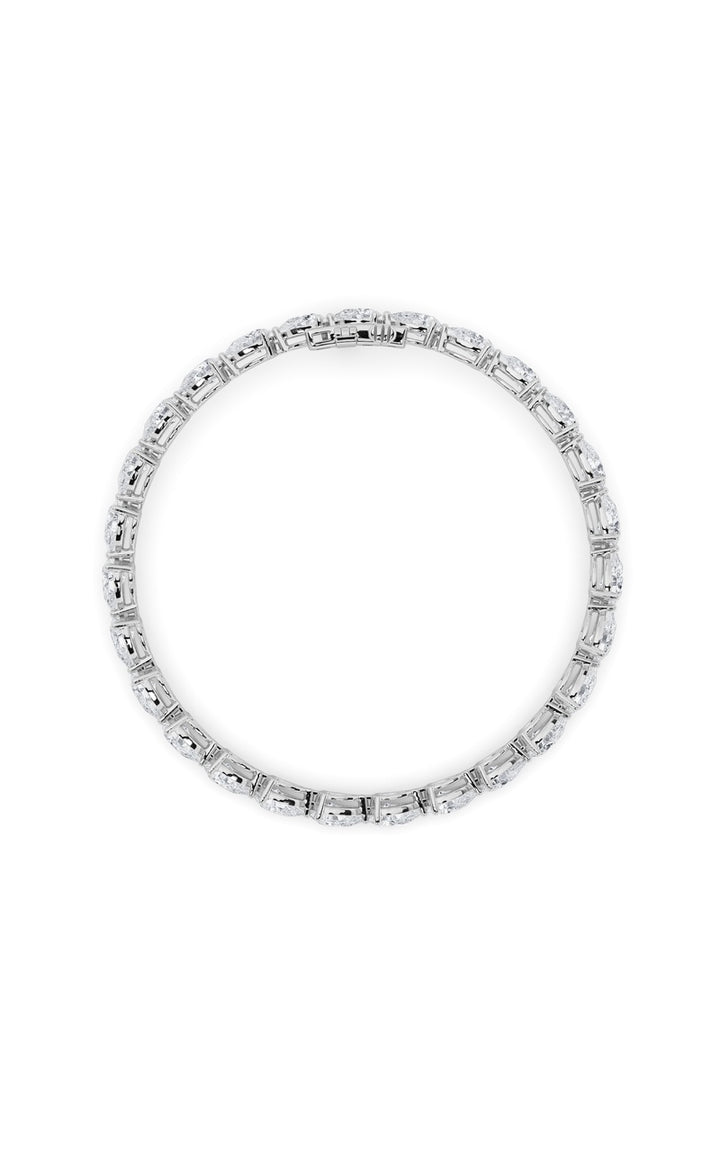 6Cttw Pear Shaped Lab Grown Diamond (F/VS) Fancy Line Bracelet in 14K Gold