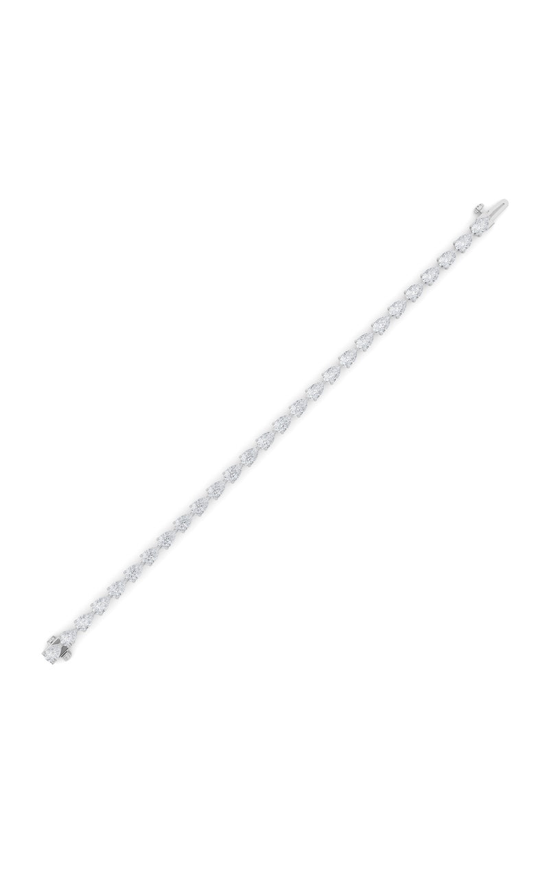 6Cttw Pear Shaped Lab Grown Diamond (F/VS) Fancy Line Bracelet in 14K Gold