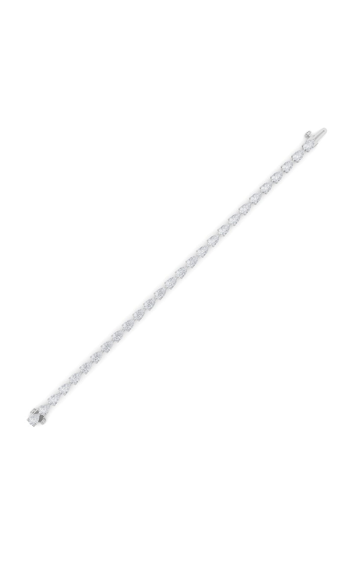 6Cttw Pear Shaped Lab Grown Diamond (F/VS) Fancy Line Bracelet in 14K Gold