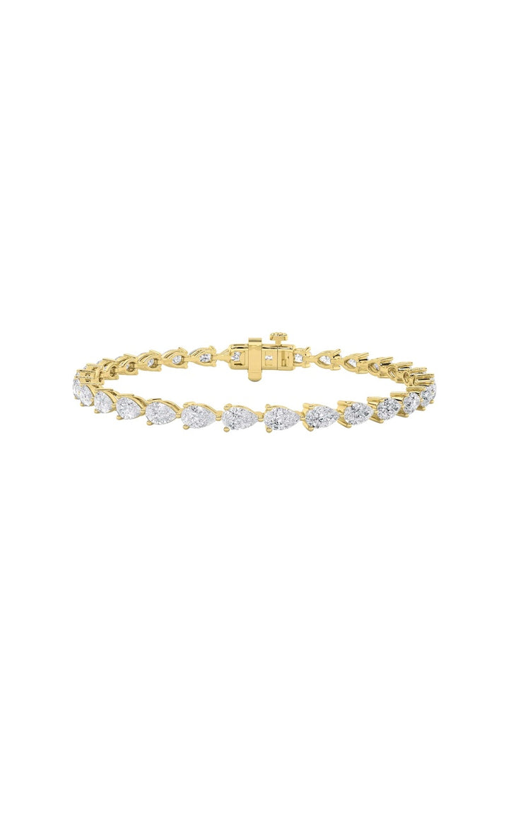 7Cttw Pear Shaped Lab Grown Diamond (F/VS) Fancy Line Bracelet in 14K Gold