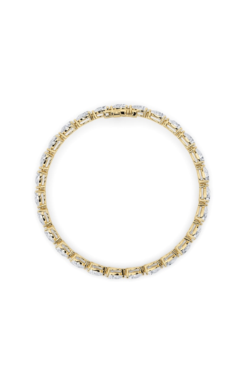 7Cttw Pear Shaped Lab Grown Diamond (F/VS) Fancy Line Bracelet in 14K Gold