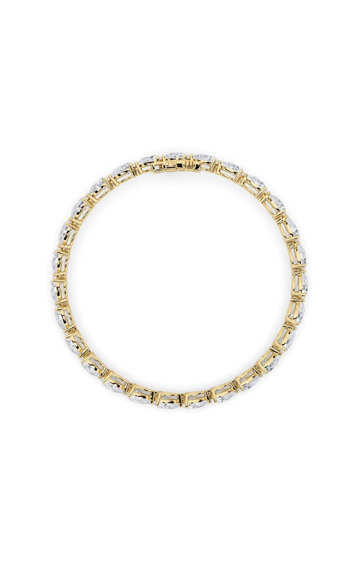 7Cttw Pear Shaped Lab Grown Diamond (F/VS) Fancy Line Bracelet in 14K Gold