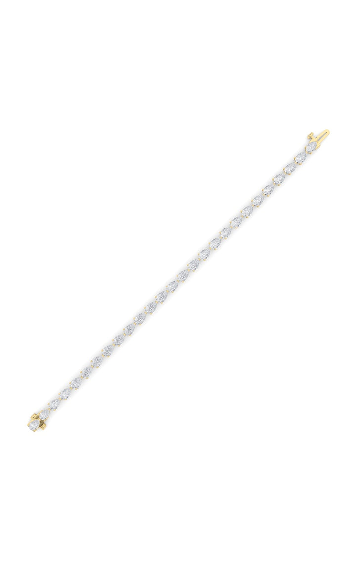 7Cttw Pear Shaped Lab Grown Diamond (F/VS) Fancy Line Bracelet in 14K Gold