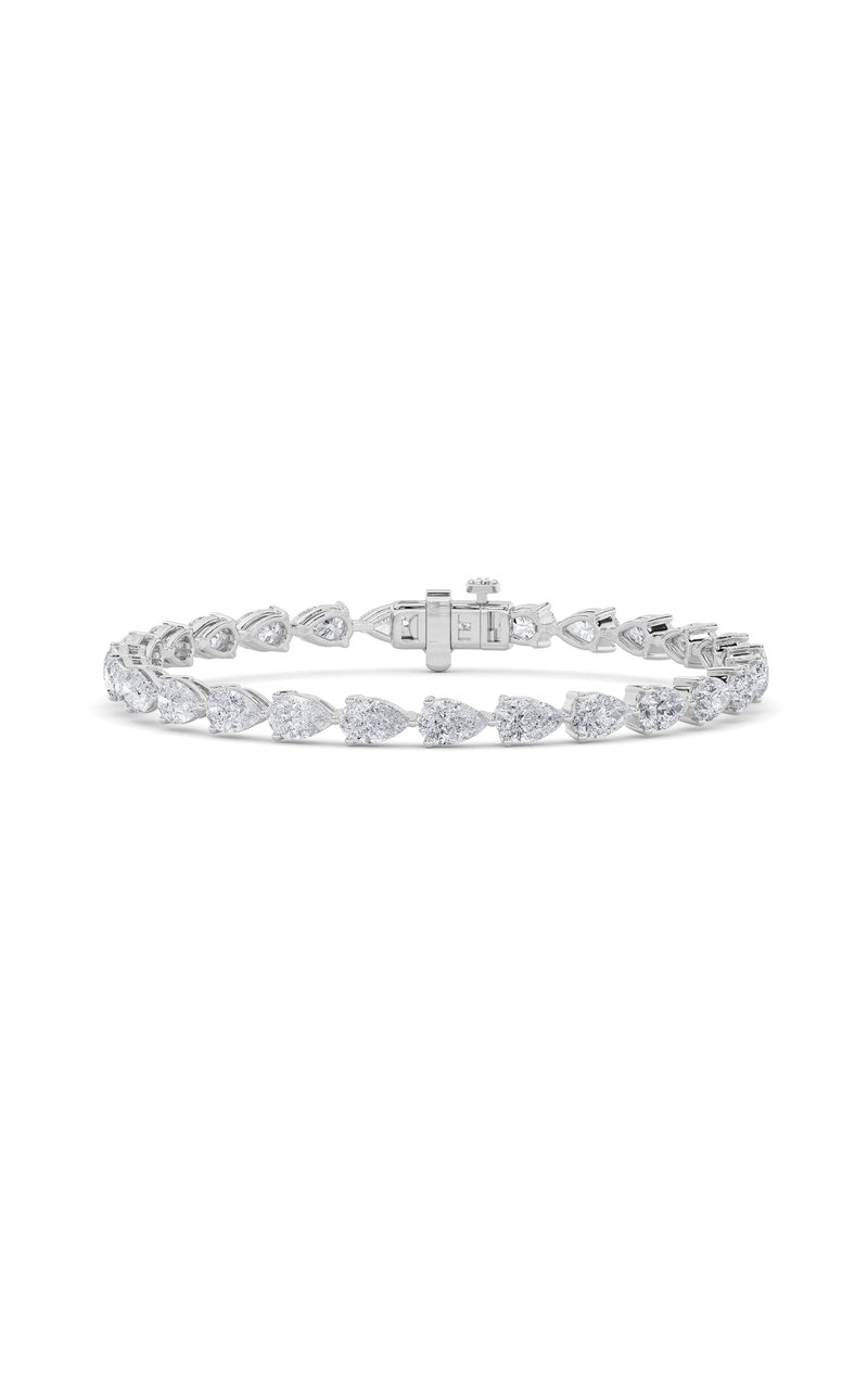 8CTW Pear Shaped Lab Grown Diamond (F/VS) East West Bracelet in 14K Gold
