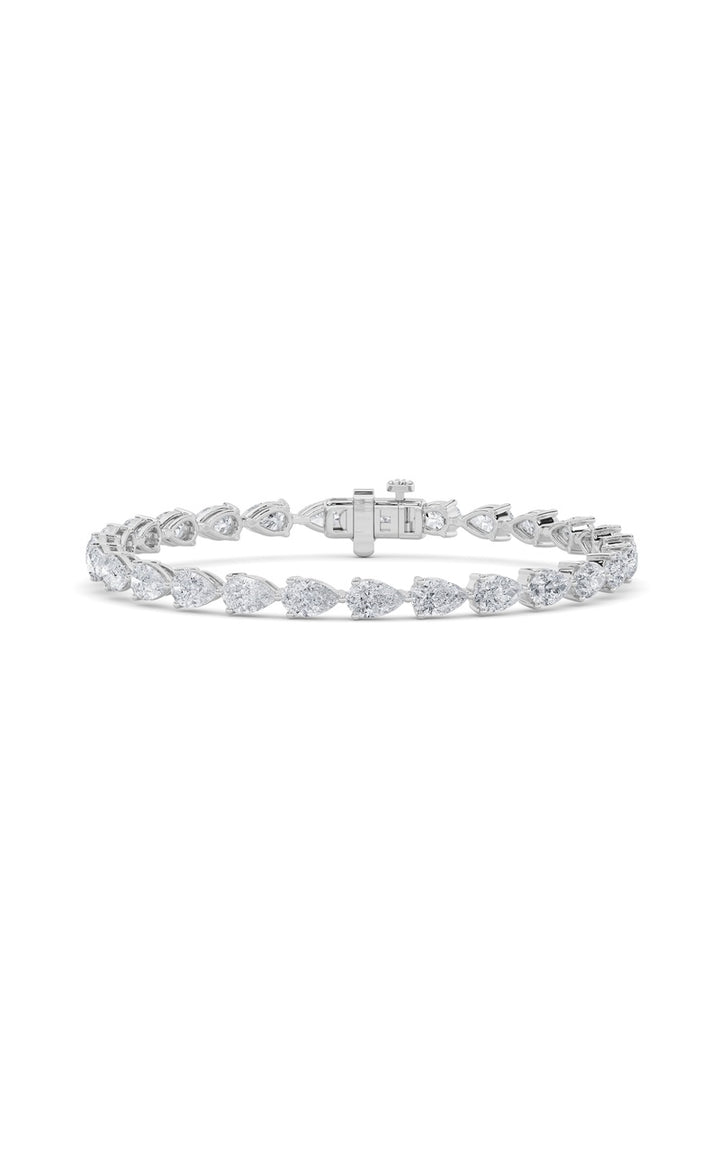 8CTW Pear Shaped Lab Grown Diamond (F/VS) East West Bracelet in 14K Gold