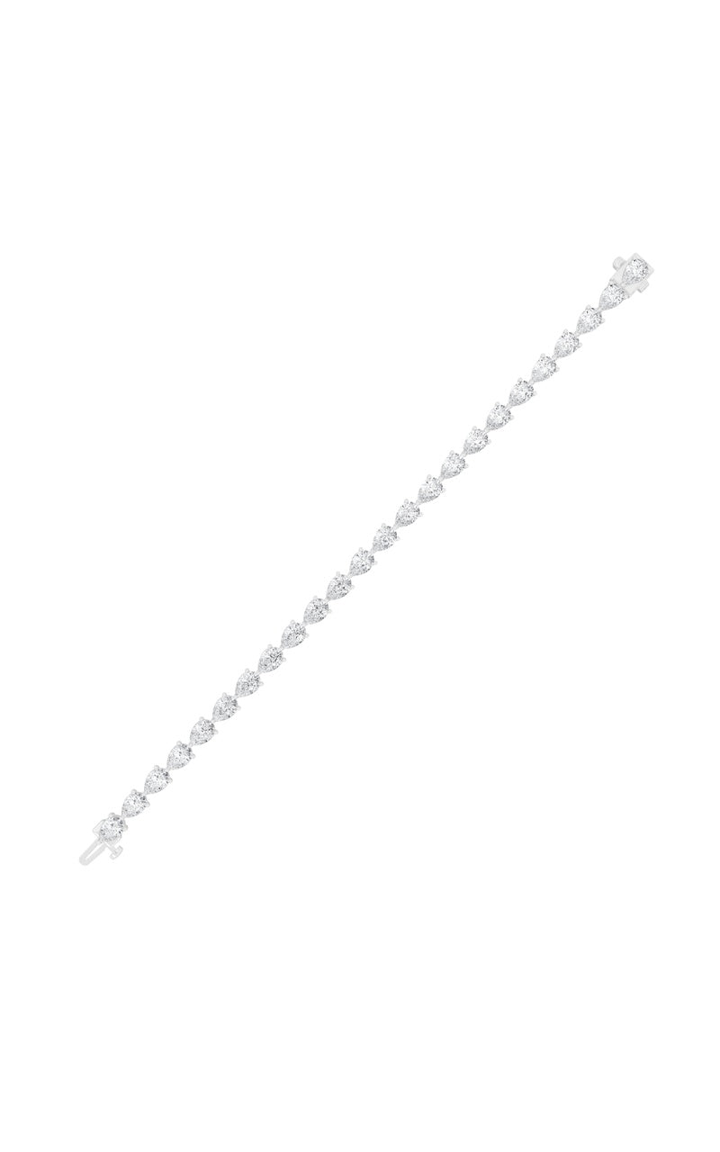 8Cttw Pear Shaped Lab Grown Diamond (F/VS) East West Bracelet in 14K Gold