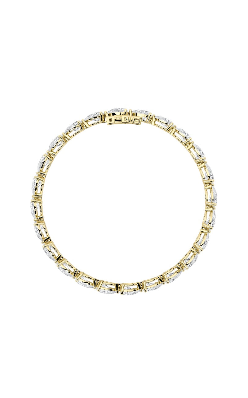 8Cttw Pear Shaped Lab Grown Diamond (F/VS) East West Bracelet in 14K Gold