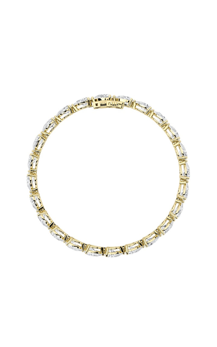 8Cttw Pear Shaped Lab Grown Diamond (F/VS) East West Bracelet in 14K Gold