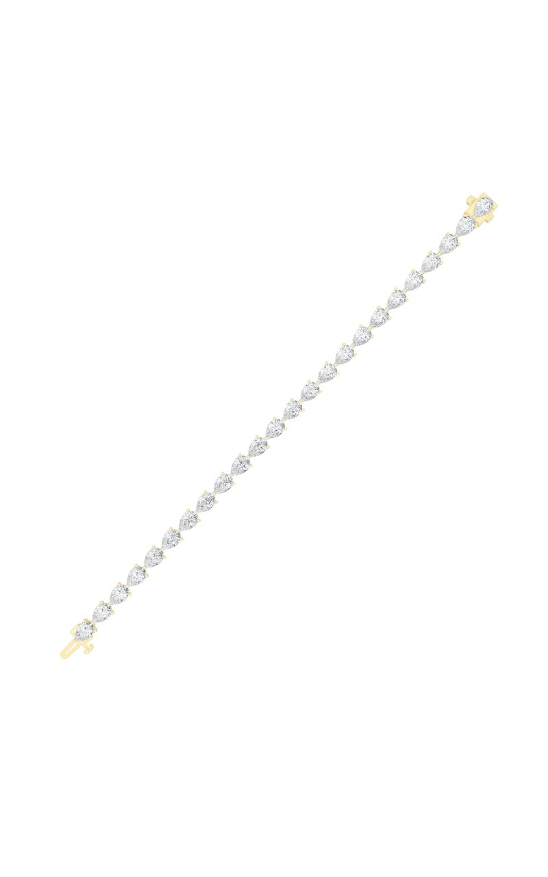 8CTW Pear Shaped Lab Grown Diamond (F/VS) East West Bracelet in 14K Gold
