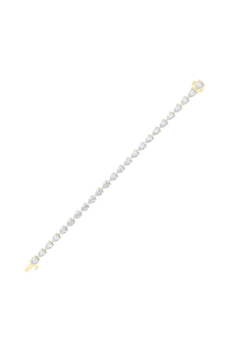 8CTW Pear Shaped Lab Grown Diamond (F/VS) East West Bracelet in 14K Gold