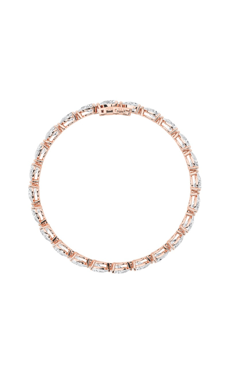8Cttw Pear Shaped Lab Grown Diamond (F/VS) East West Bracelet in 14K Gold