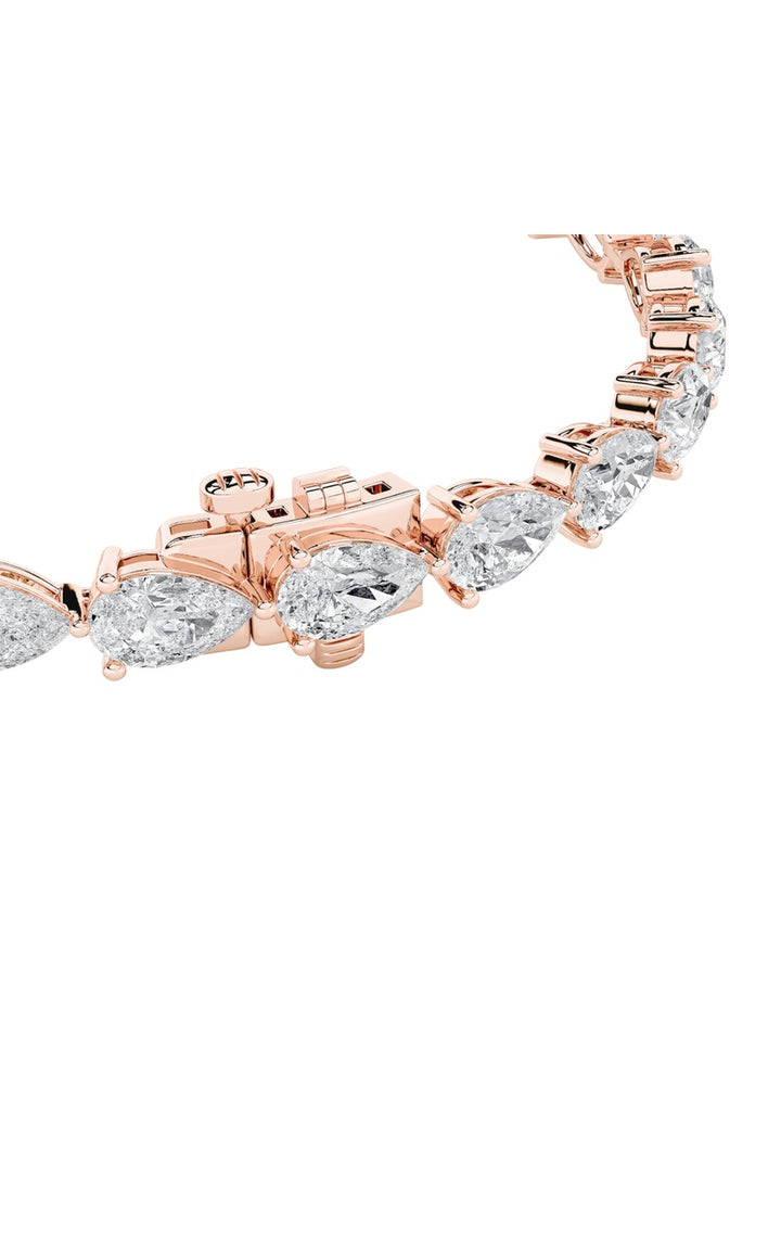 8Cttw Pear Shaped Lab Grown Diamond (F/VS) East West Bracelet in 14K Gold