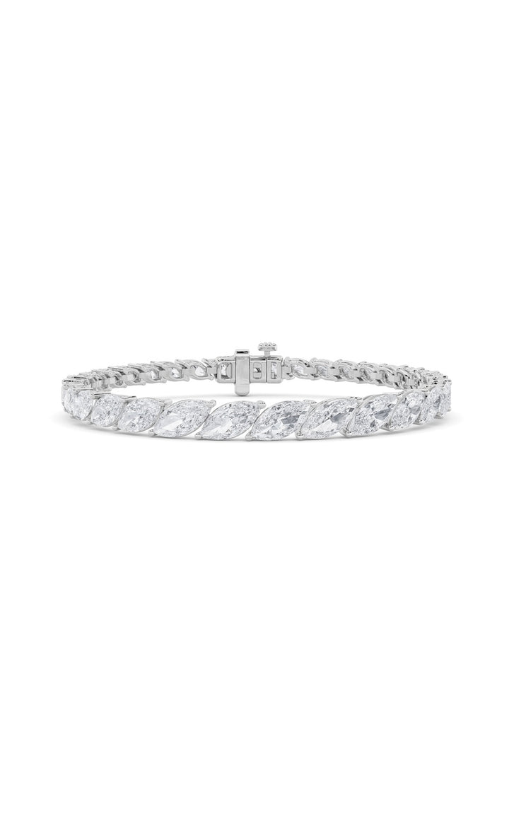 13CTW Marquise Shaped Lab Grown Diamond (F/VS) Fancy Bracelet in 14K Gold