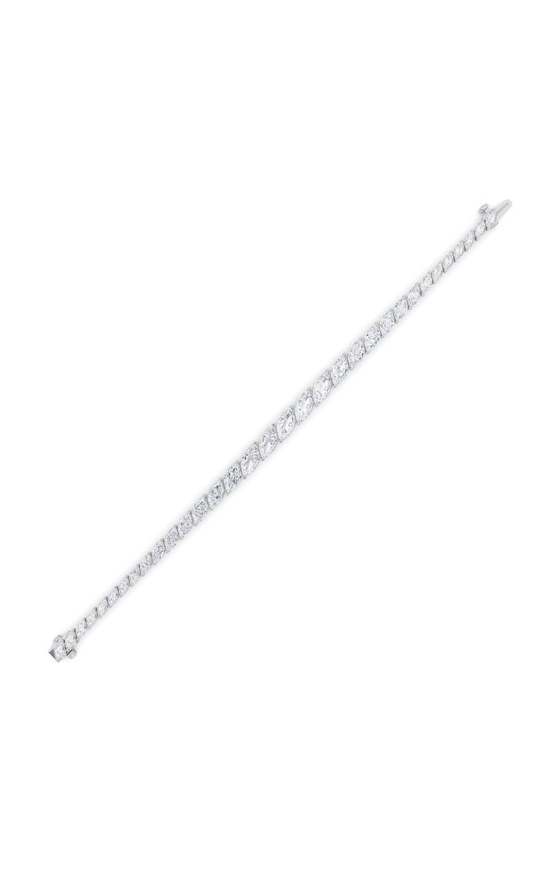 13Cttw Marquise Shaped Lab Grown Diamond (F/VS) Fancy Bracelet in 14K Gold