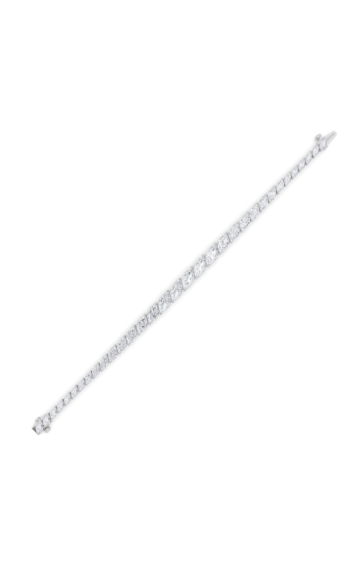 13Cttw Marquise Shaped Lab Grown Diamond (F/VS) Fancy Bracelet in 14K Gold