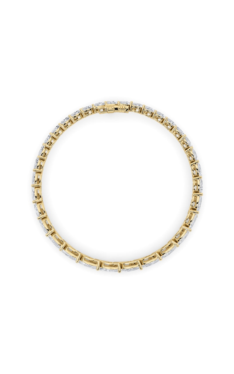 13CTW Marquise Shaped Lab Grown Diamond (F/VS) Fancy Bracelet in 14K Gold