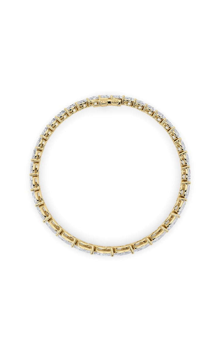 13CTW Marquise Shaped Lab Grown Diamond (F/VS) Fancy Bracelet in 14K Gold