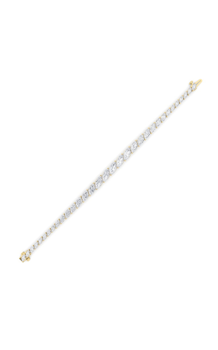 13Cttw Marquise Shaped Lab Grown Diamond (F/VS) Fancy Bracelet in 14K Gold