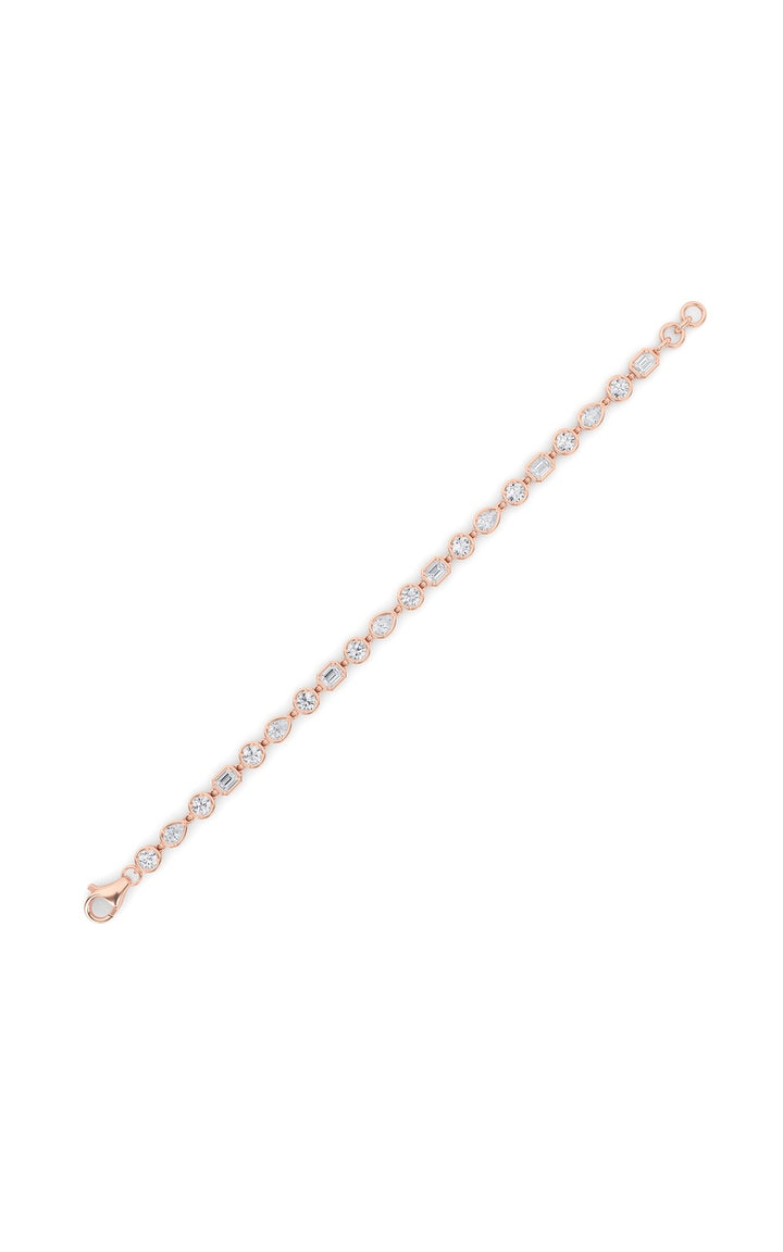 4Cttw Mix Shaped Lab Grown Diamond (G/VS) Bracelet in 14K Gold