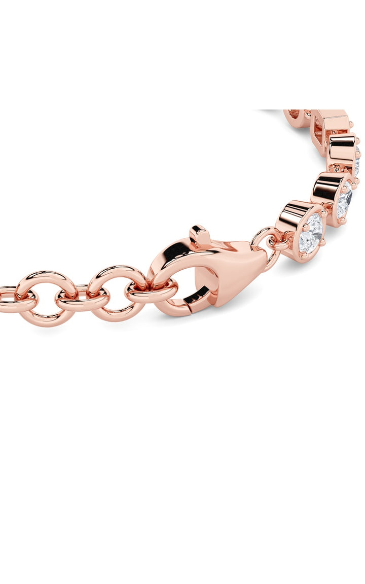 4Cttw Mix Shaped Lab Grown Diamond (G/VS) Bracelet in 14K Gold