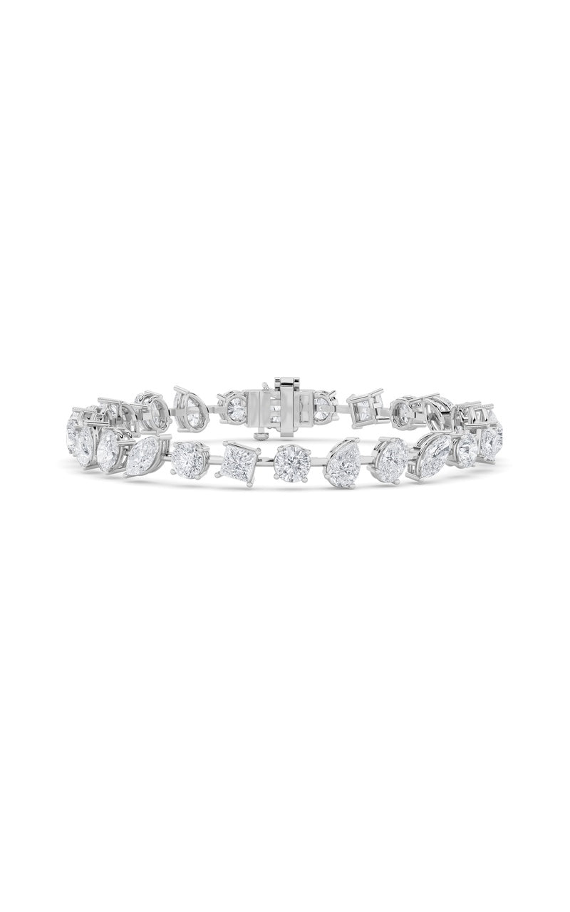 10.5Cttw Mix Shaped Lab Grown Diamond (F/VS) North South Bracelet in 14K Gold