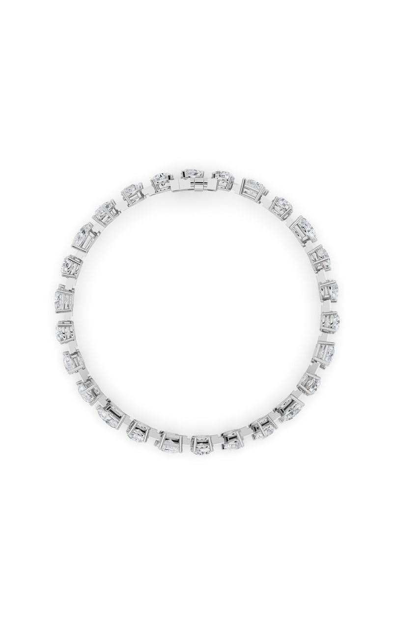10.5Cttw Mix Shaped Lab Grown Diamond (F/VS) North South Bracelet in 14K Gold