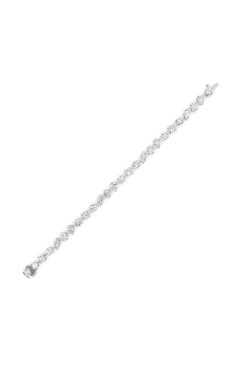 10.5Cttw Mix Shaped Lab Grown Diamond (F/VS) North South Bracelet in 14K Gold