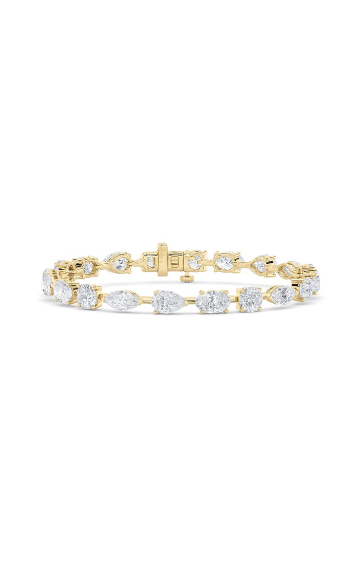 10Cttw Mix Shaped Lab Grown Diamond East &amp; West Bracelet in 14K Gold (F/VS)