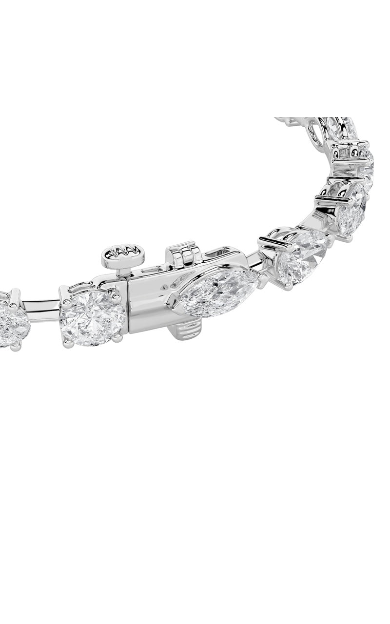 6Cttw Mix Shaped Lab Grown Diamond East &amp; West Bracelet in 14K Gold (F/VS)