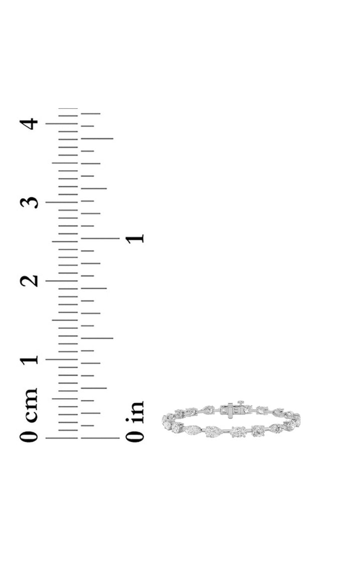 6Cttw Mix Shaped Lab Grown Diamond East &amp; West Bracelet in 14K Gold (F/VS)