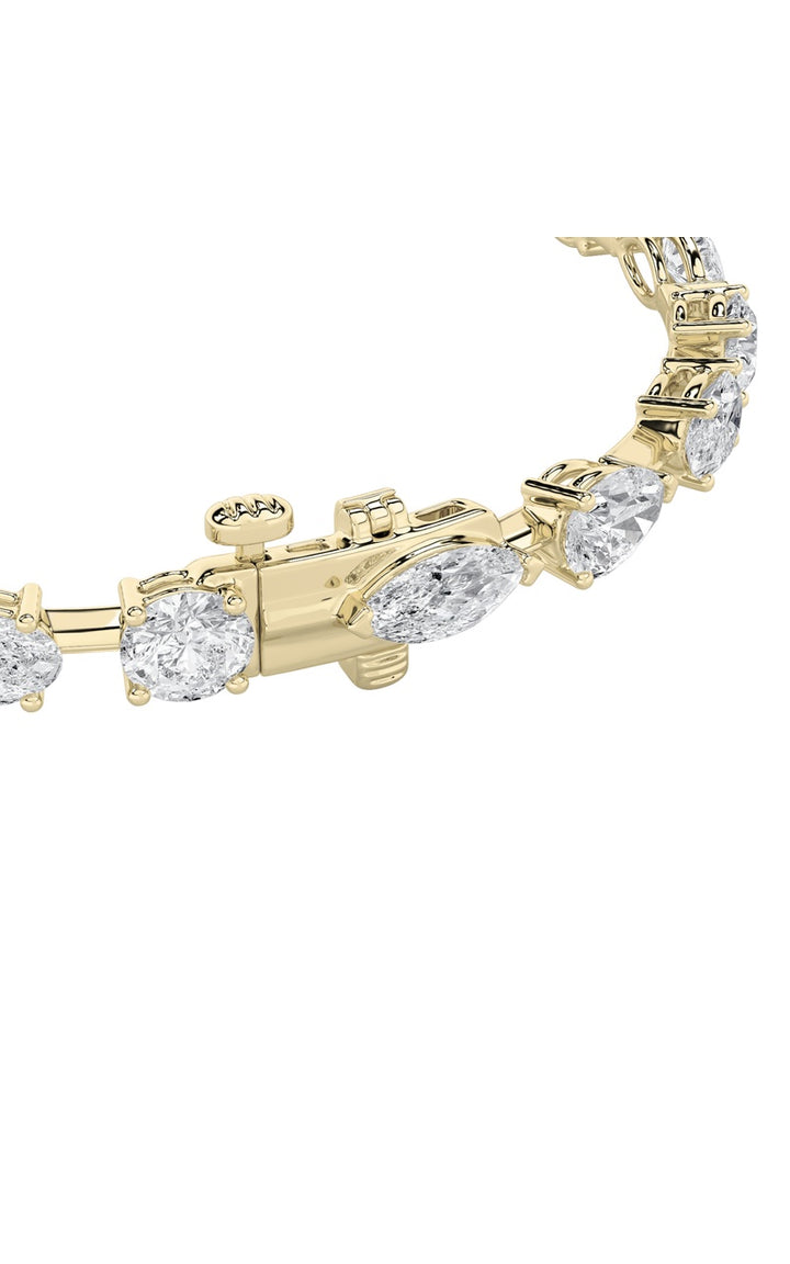 6Cttw Mix Shaped Lab Grown Diamond East &amp; West Bracelet in 14K Gold (F/VS)