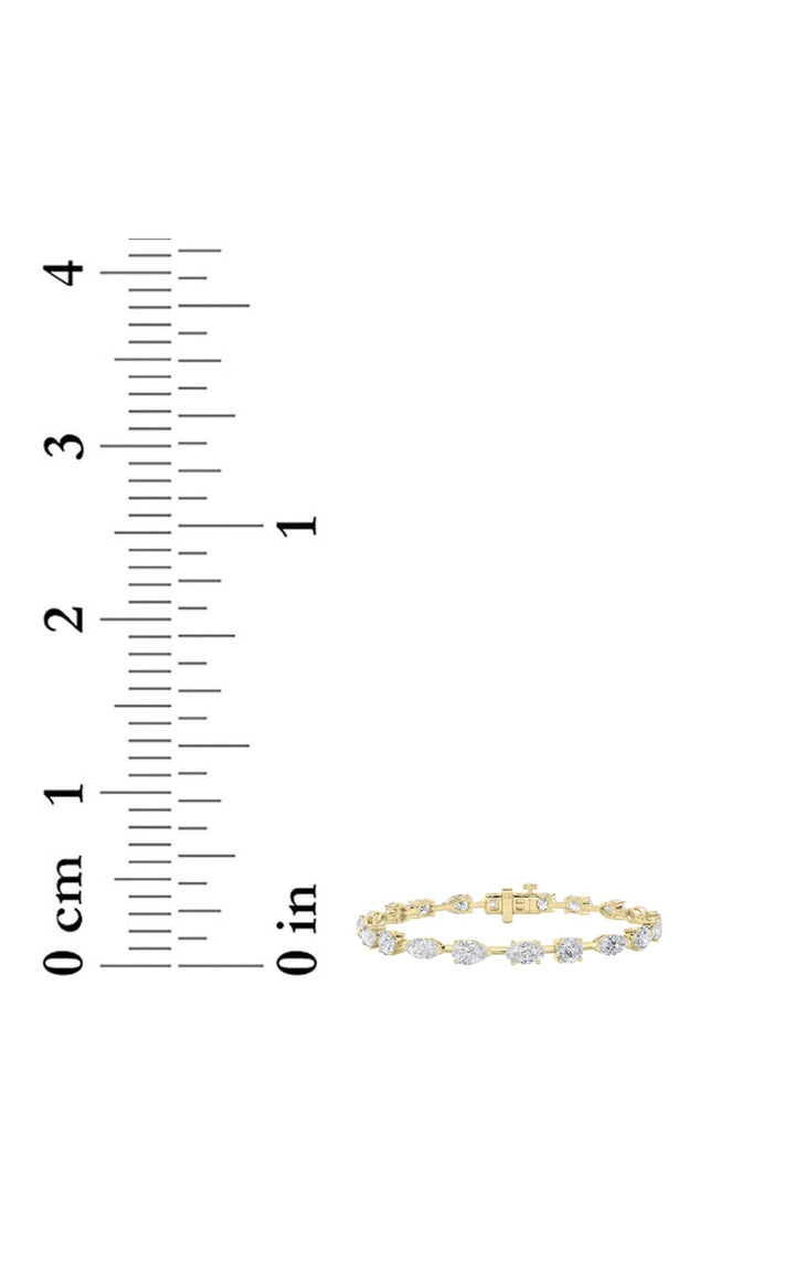 6Cttw Mix Shaped Lab Grown Diamond East &amp; West Bracelet in 14K Gold (F/VS)