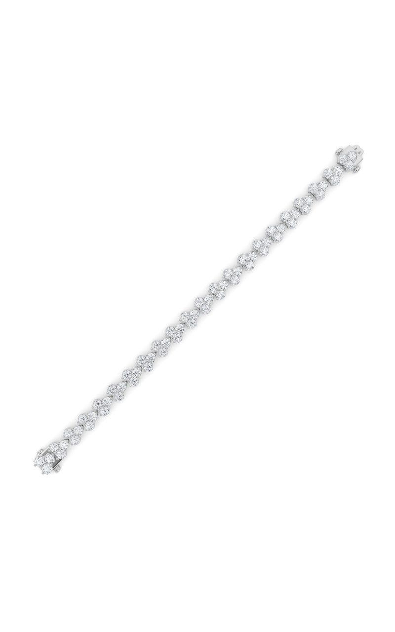 13Cttw Round Shaped Lab Grown Diamond (F/VS) Cluster Bracelet in 14K Gold
