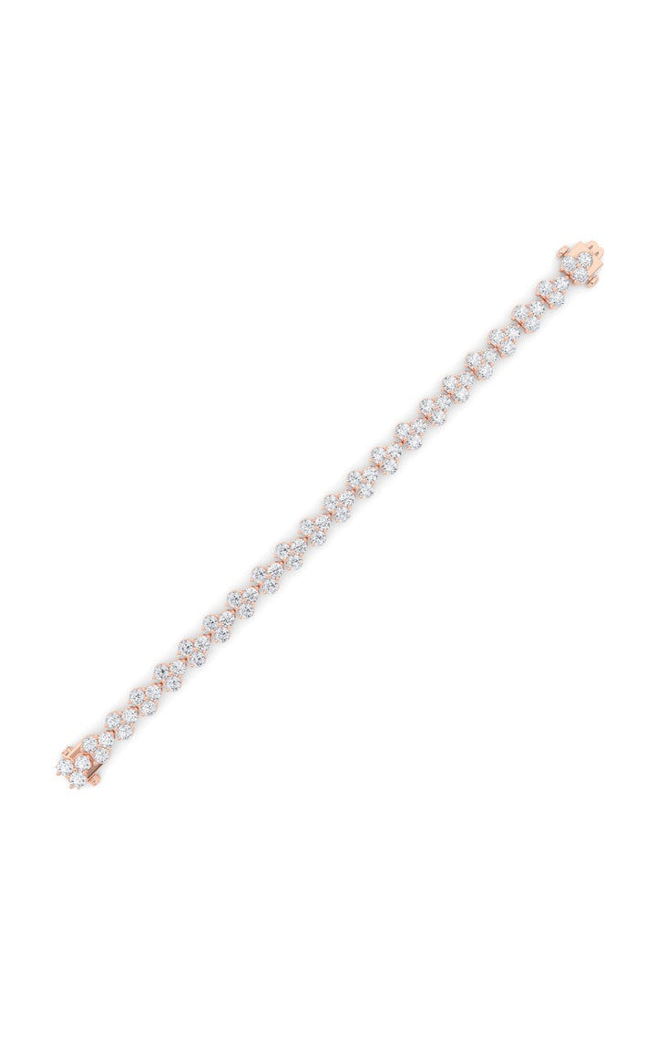 13Cttw Round Shaped Lab Grown Diamond (F/VS) Cluster Bracelet in 14K Gold