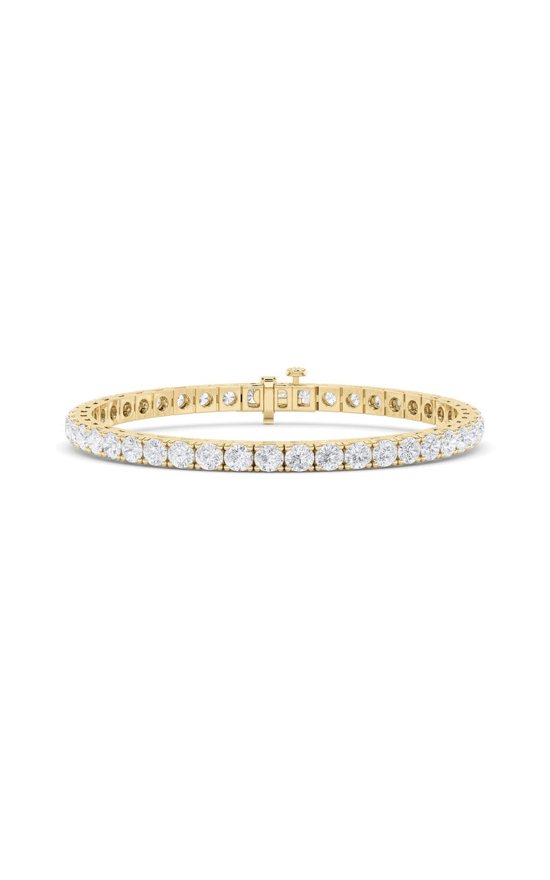 10.25Cttw Round Shaped Lab Grown Diamond (F/VS) Bracelet in 14K Gold