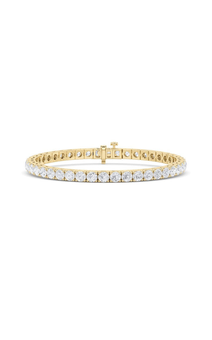 9Cttw Round Shaped Lab Grown Diamond (F/VS) Bracelet in 14K Gold