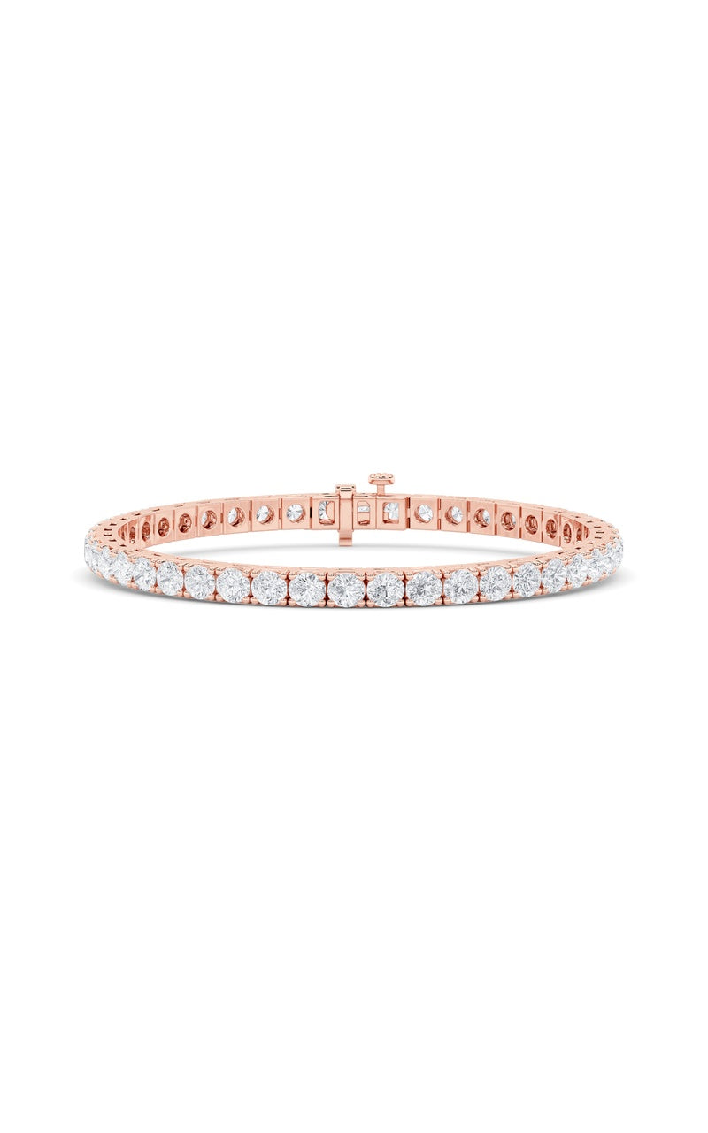9Cttw Round Shaped Lab Grown Diamond (F/VS) Bracelet in 14K Gold