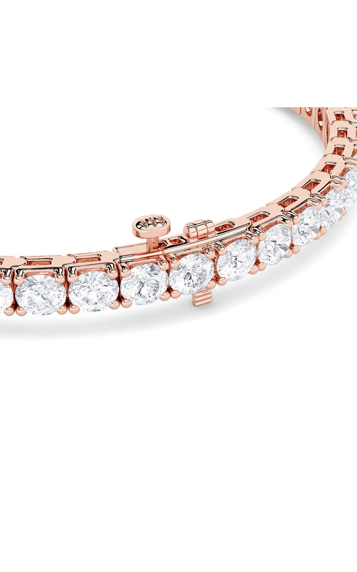 9Cttw Round Shaped Lab Grown Diamond (F/VS) Bracelet in 14K Gold
