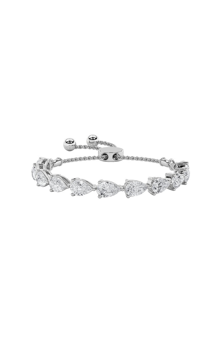 3.5Cttw Pear Shaped Lab Grown Diamond (F/VS) Bolo Bracelet in 14K Gold