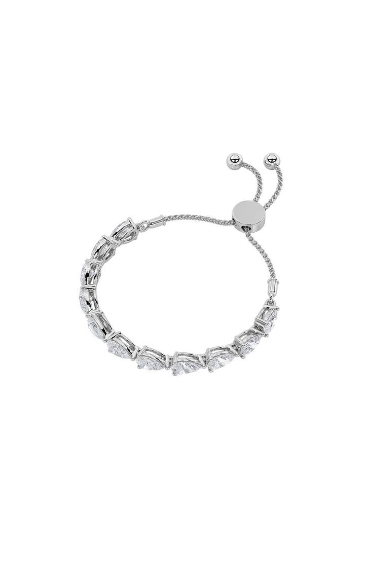 3.5Cttw Pear Shaped Lab Grown Diamond (F/VS) Bolo Bracelet in 14K Gold