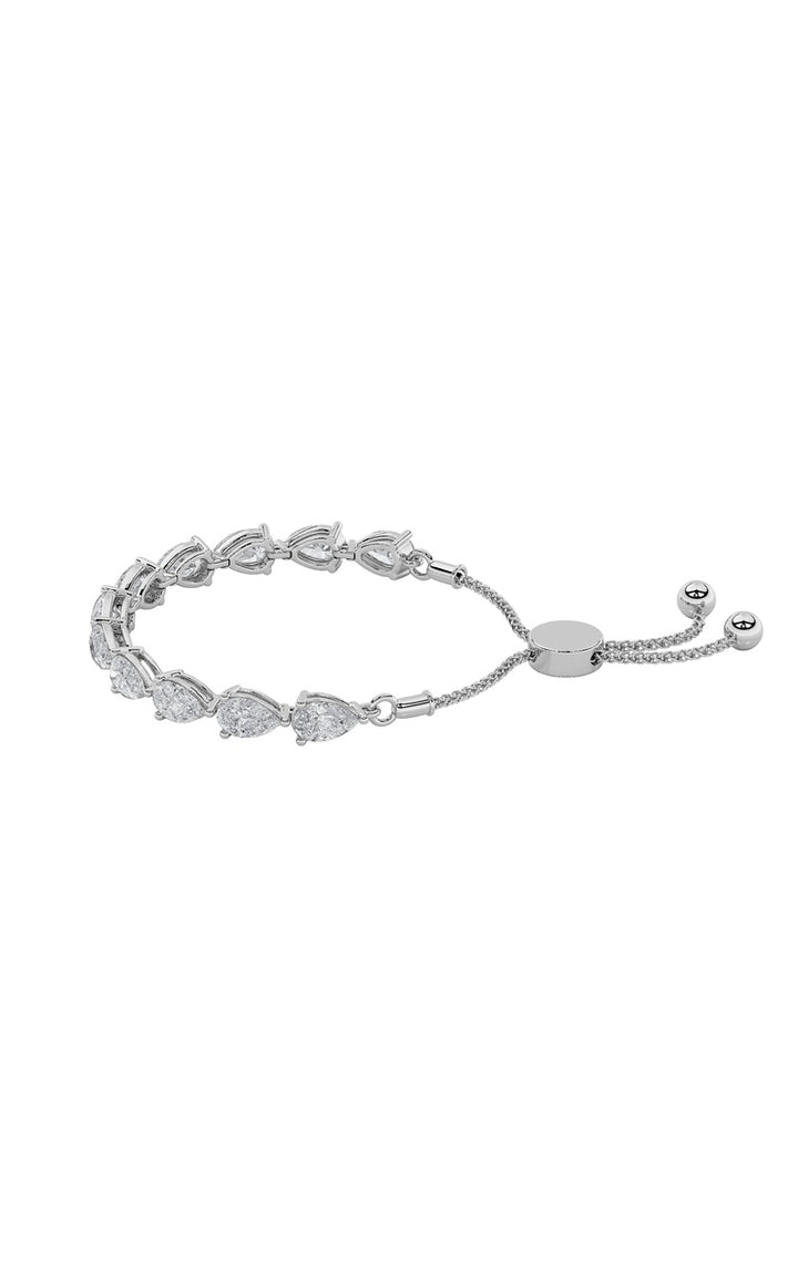 3.5Cttw Pear Shaped Lab Grown Diamond (F/VS) Bolo Bracelet in 14K Gold
