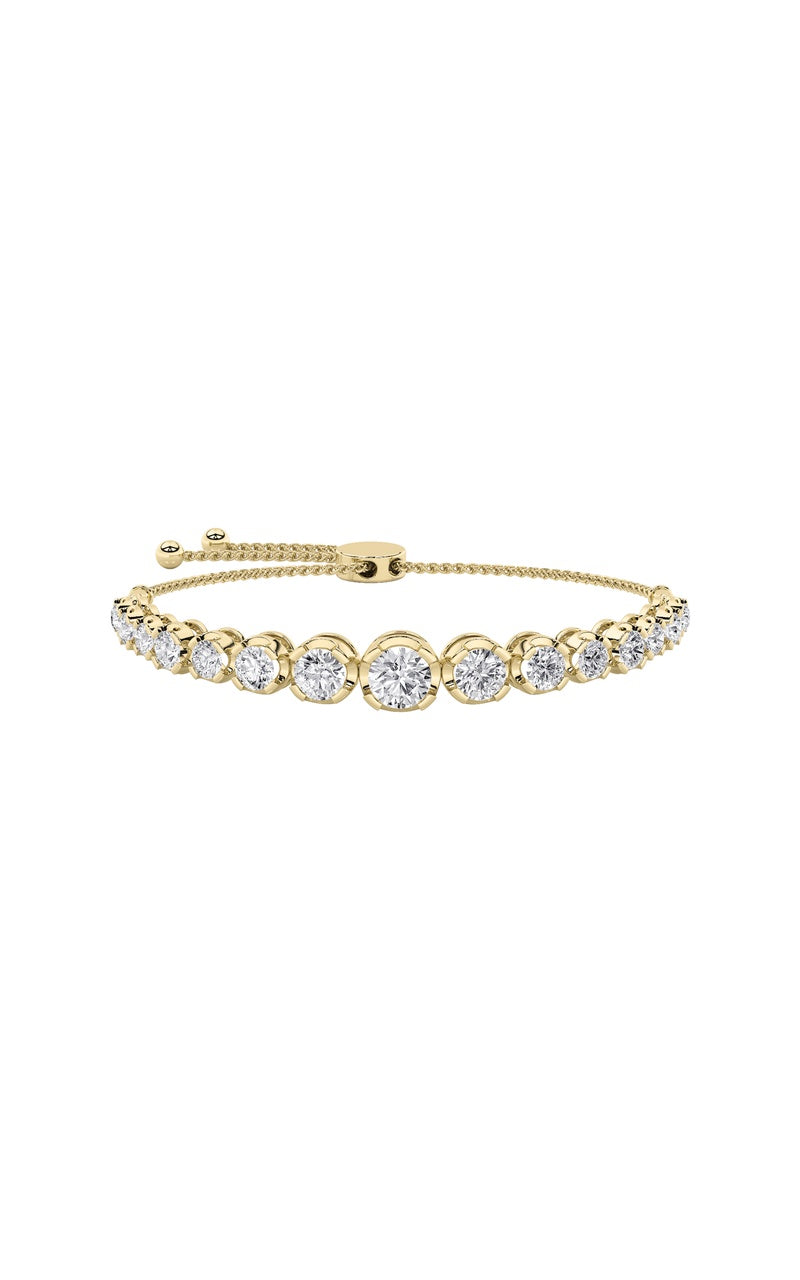 3.5Cttw Round Shaped Lab Grown Diamond (F/VS) Bolo Bracelet in 14K Gold